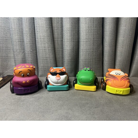 Baby Genius B Toys Vehicle Soft Sided Cars Lot Tiger Dinosaur Alligator Toddler - Picture 1 of 15